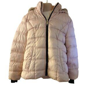Girls SAGE Collective Pink Puffer Hooded Jacket Size M